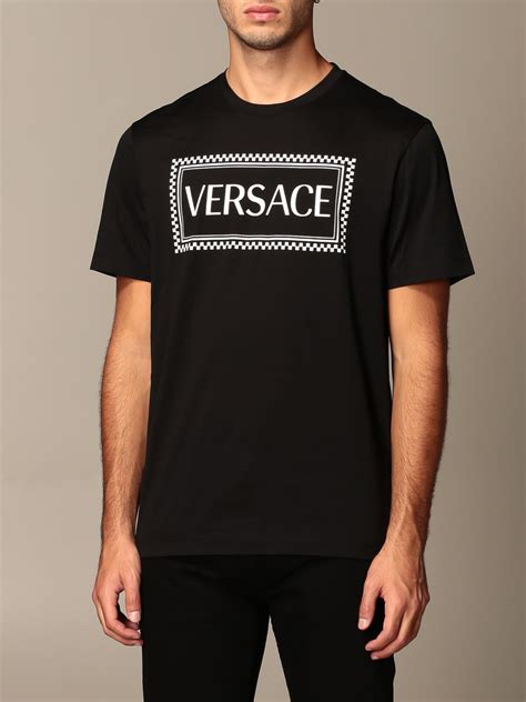 black versace shirt v neck with design|Versace shirt price.